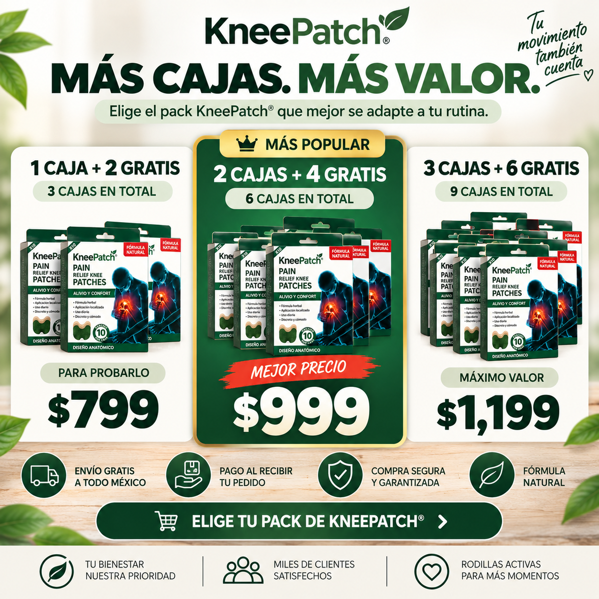 KneePatch® – Parche de Confort para Rodilla.