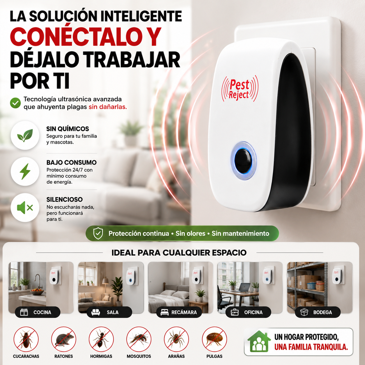 Sonicare - Repelente Ultrasonico De Plagas