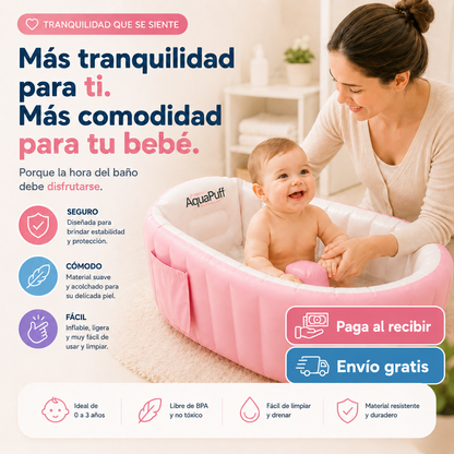 AquaPuff - Bañera Inflable Para Bebe