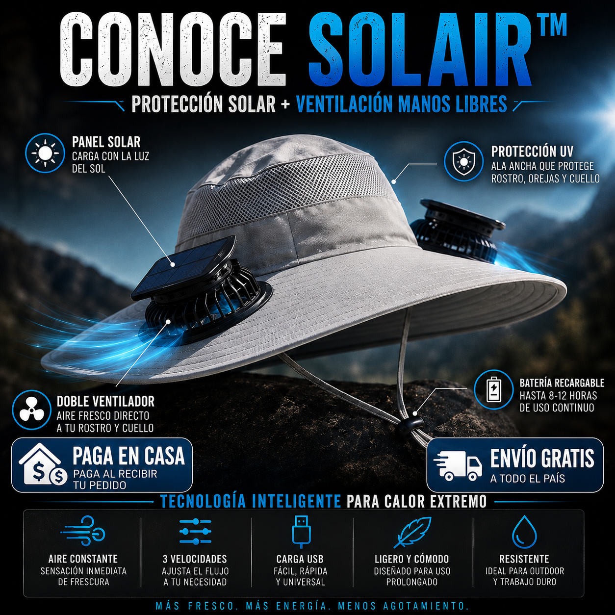SolAir - Sombrero Ventilador