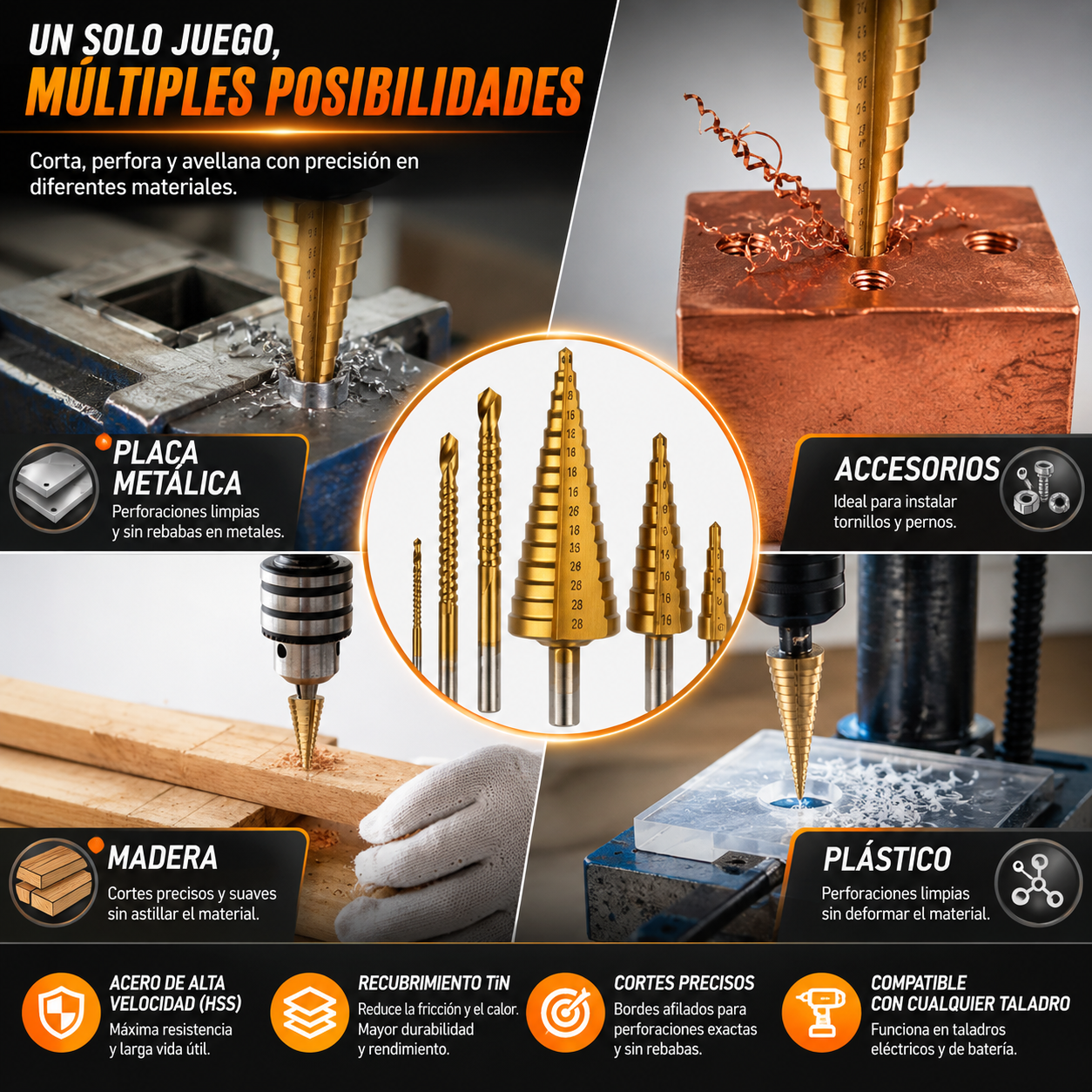 TitanStep - Brocas Escalonadas x6