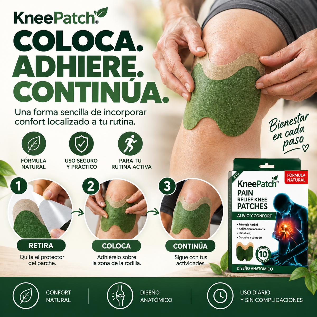 KneePatch® – Parche de Confort para Rodilla.