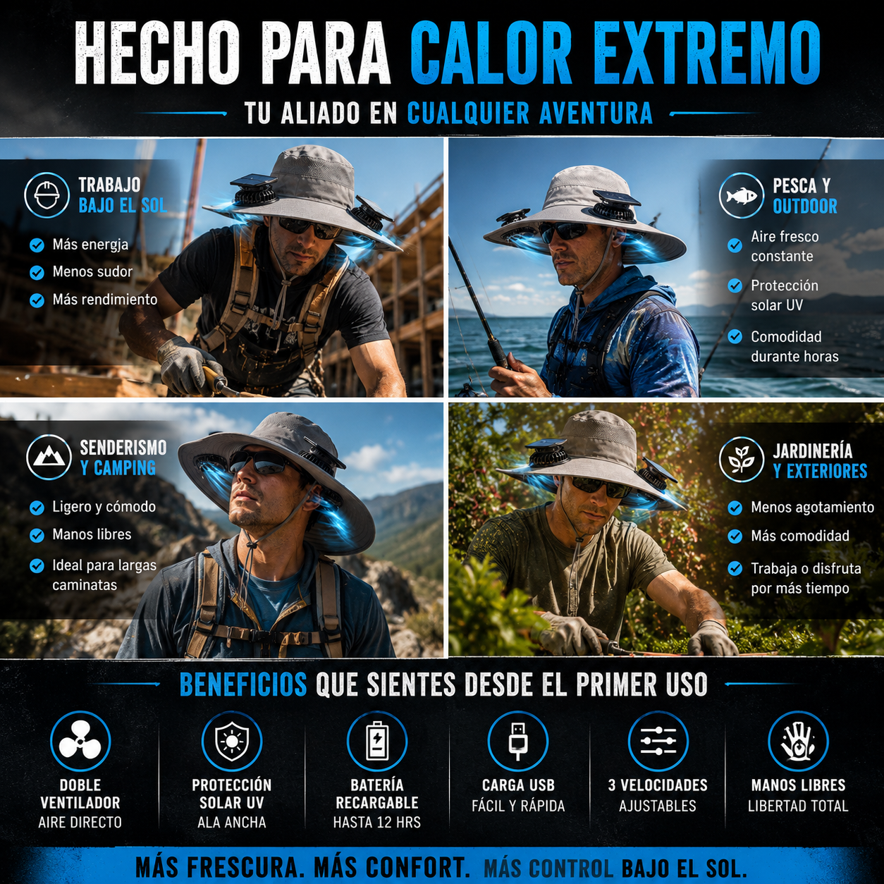 SolAir - Sombrero Ventilador