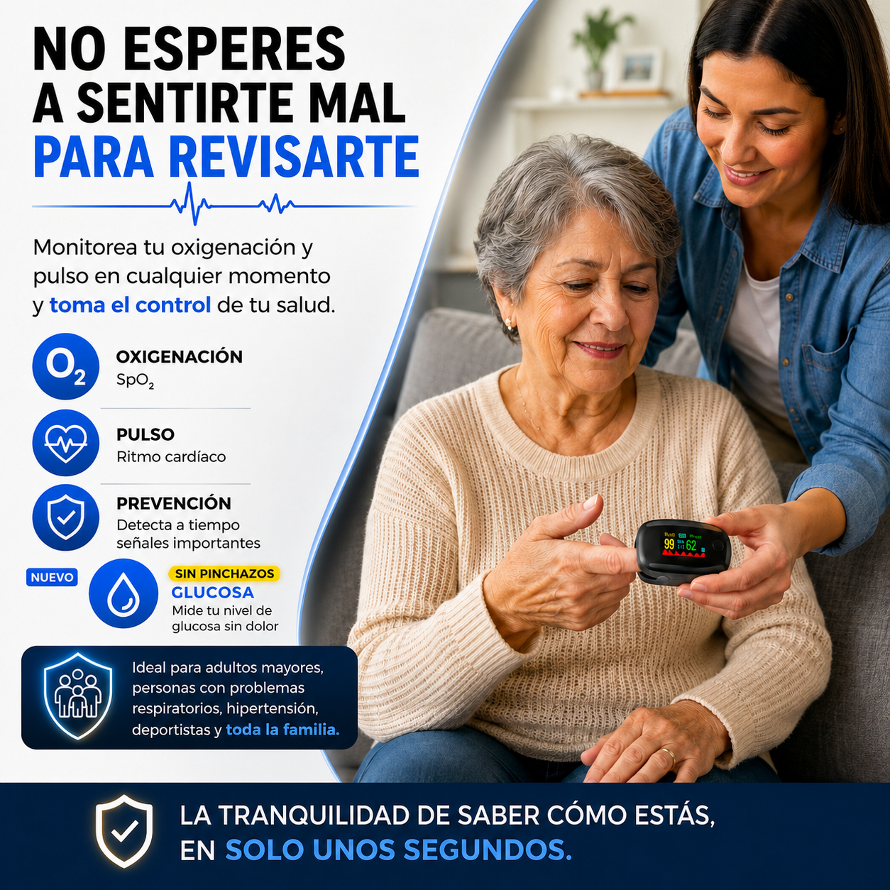 OxiVital - Medidor de Glucosa sin pinchasos