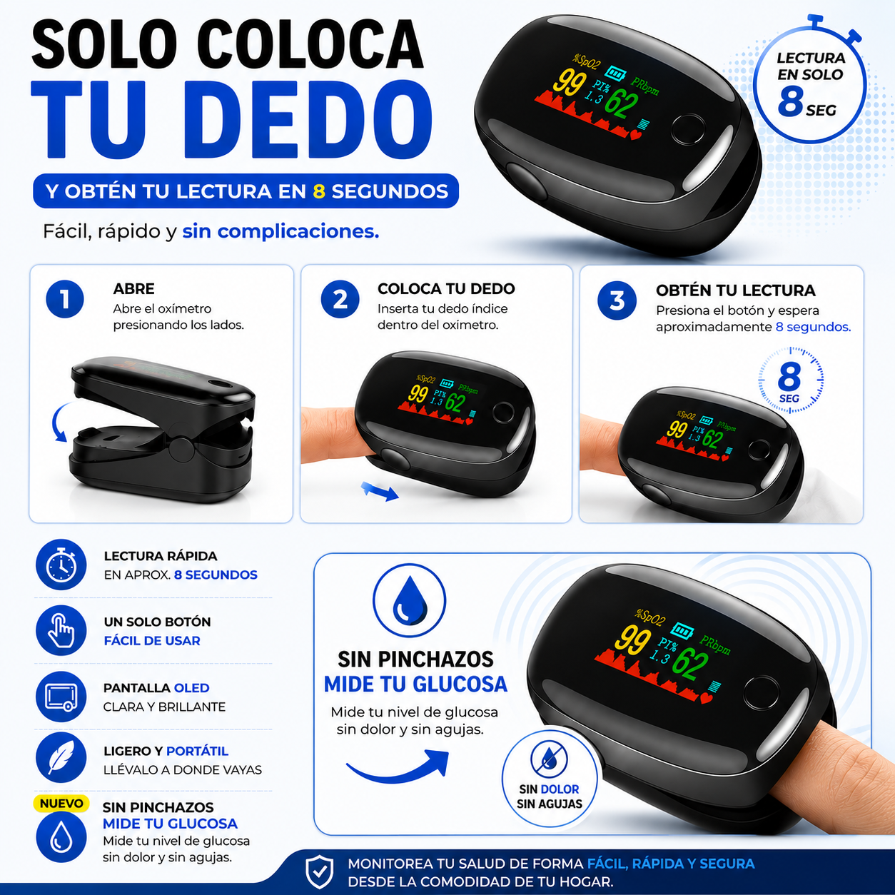 OxiVital - Medidor de Glucosa sin pinchasos