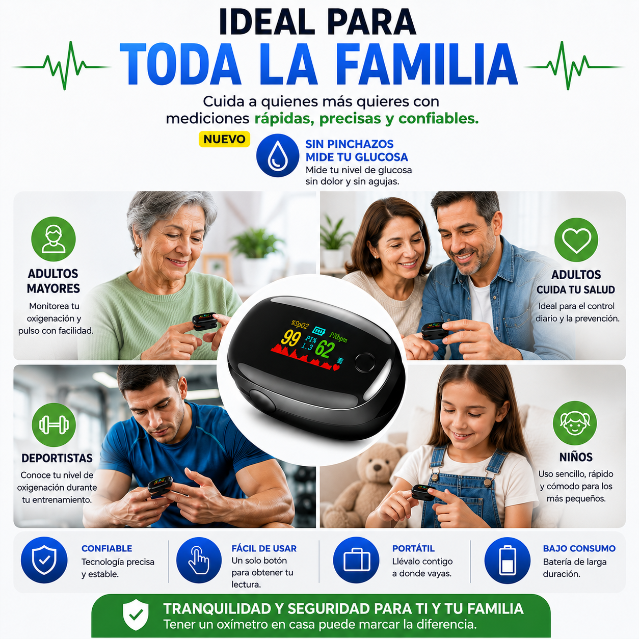 OxiVital - Medidor de Glucosa sin pinchasos