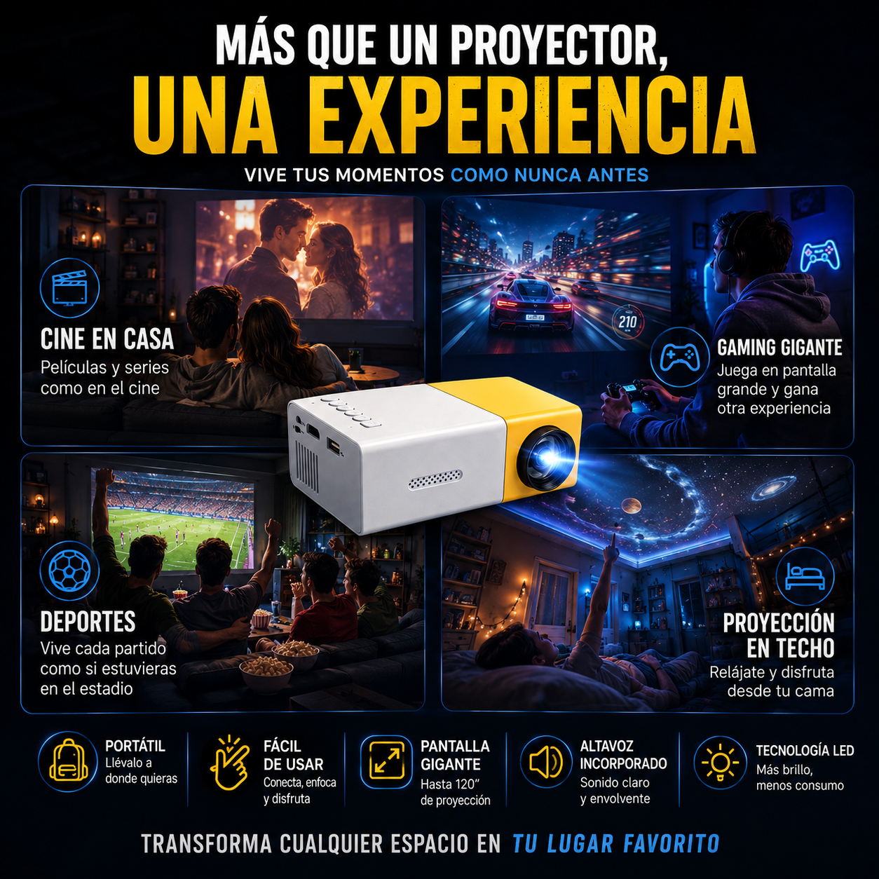 ProjetaGo - Mini Proyector Portatil