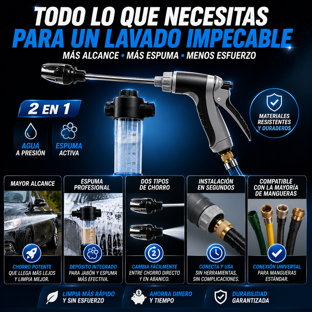AquaTech - Pistola de alta presion 2 en 1