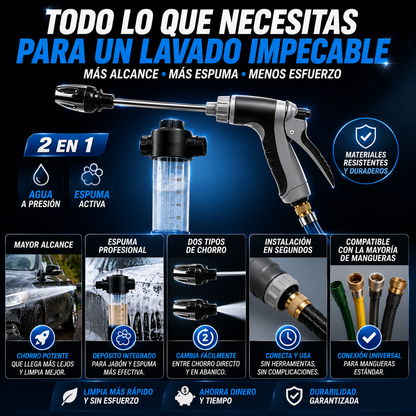 AquaTech - Pistola de alta presion 2 en 1