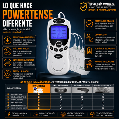 PowerTense - Electro Estimulador Masajeador