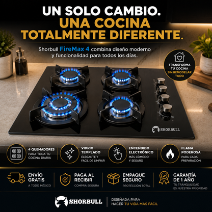 Shorbull FireMax 4 - Parrilla 4 Quemadores