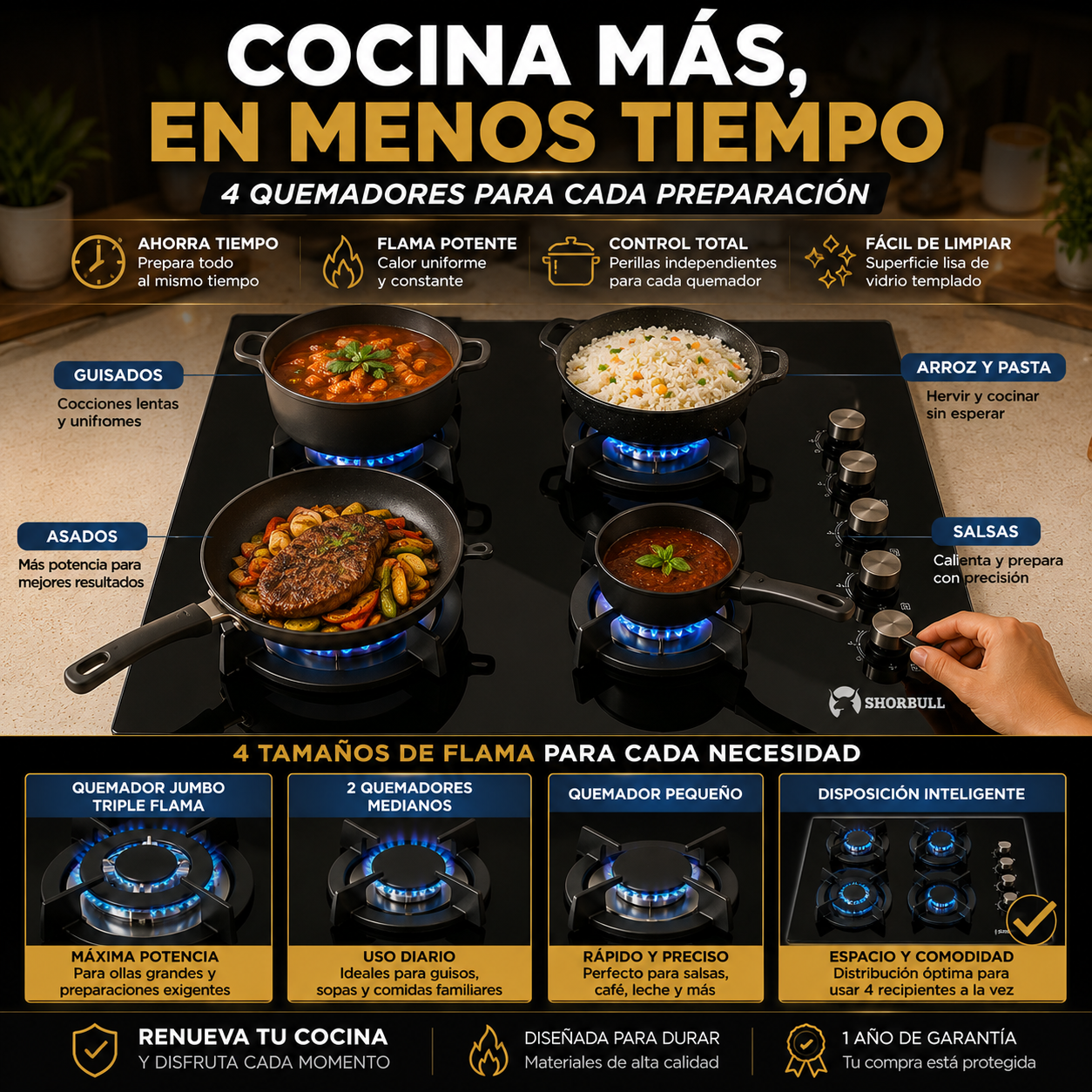 Shorbull FireMax 4 - Parrilla 4 Quemadores