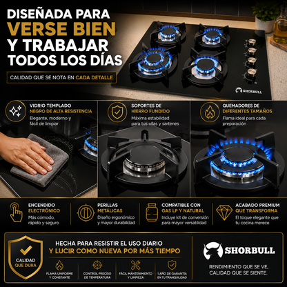 Shorbull FireMax 4 - Parrilla 4 Quemadores