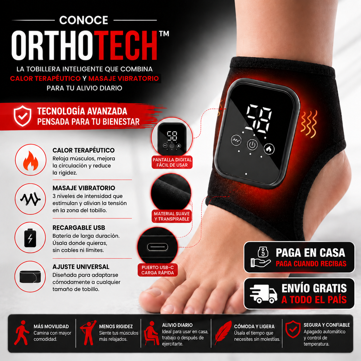 OrthoTech - Tobillera Recargable