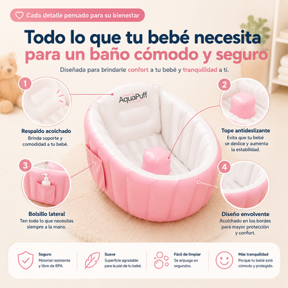 AquaPuff - Bañera Inflable Para Bebe
