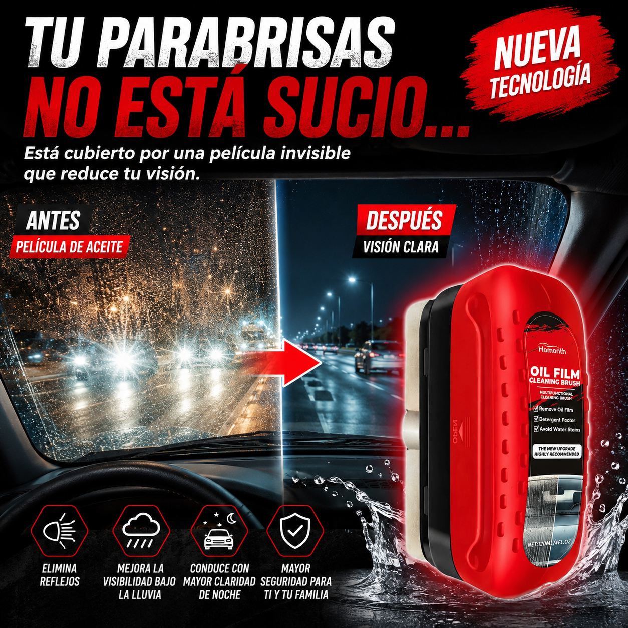 ClearView™- Antiempañante para vidrios y espejos.