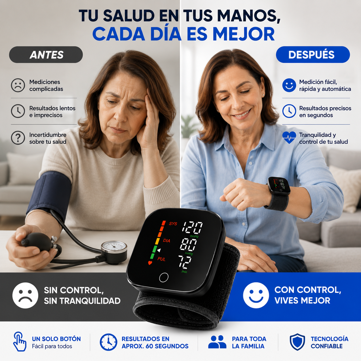 VitalPulse - Monitor de Presión Arterial de Muñeca